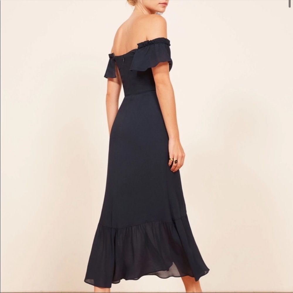 Reformation Butterfly Dress Navy New - Picture 2 of 6